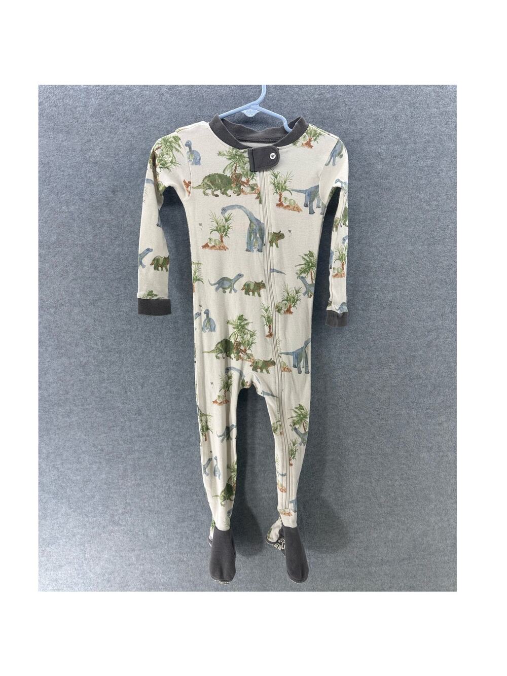 Burt's Bees 18 Month Baby One Piece Zip Up Dinosaurs Organic Cotton